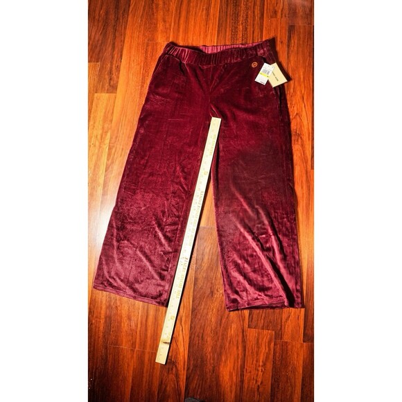 Michael By Michael Kors Wide Leg Y2K Sweatpants Womens M Burgundy High Rise - Picture 1 of 6